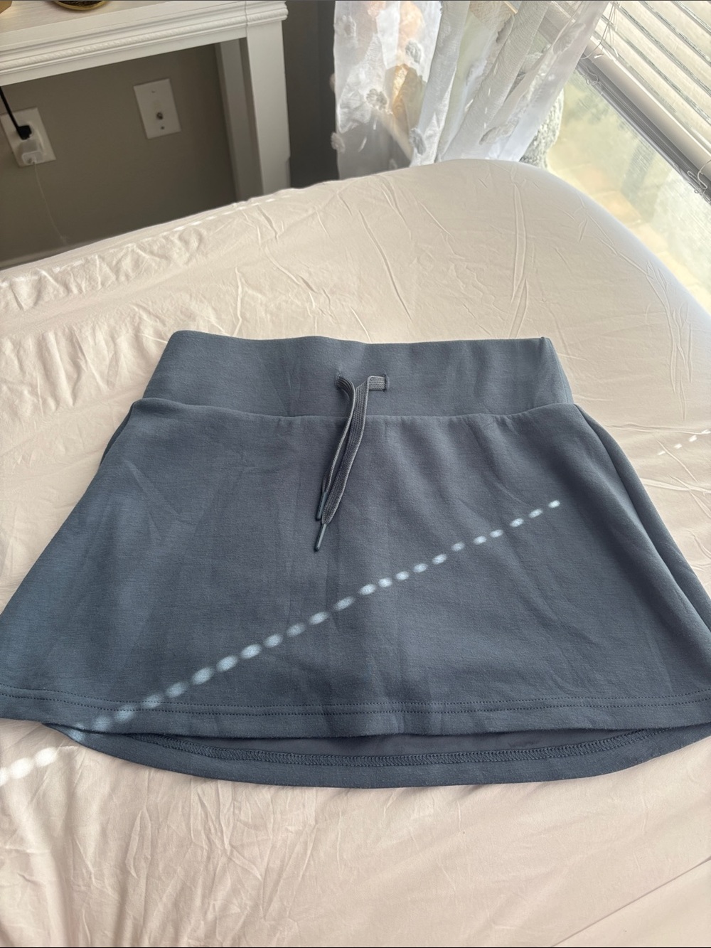 Women's Drawstring Waist A-Line Skirt - Slate Blue